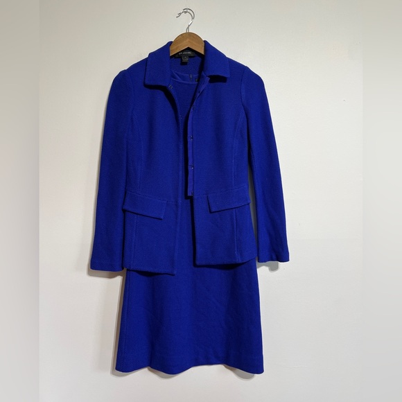 St. John Collection Royal Blue Wool Dress and Jacket - Picture 8 of 12